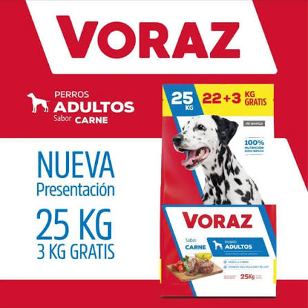 VORAZ CARNE 22+3 kg
