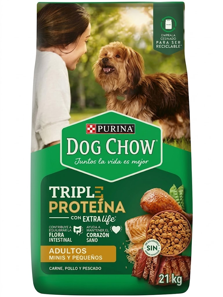 DOG CHOW ADULTO RAZAS PEQUEÑAS SIN COLORANTES 20kg