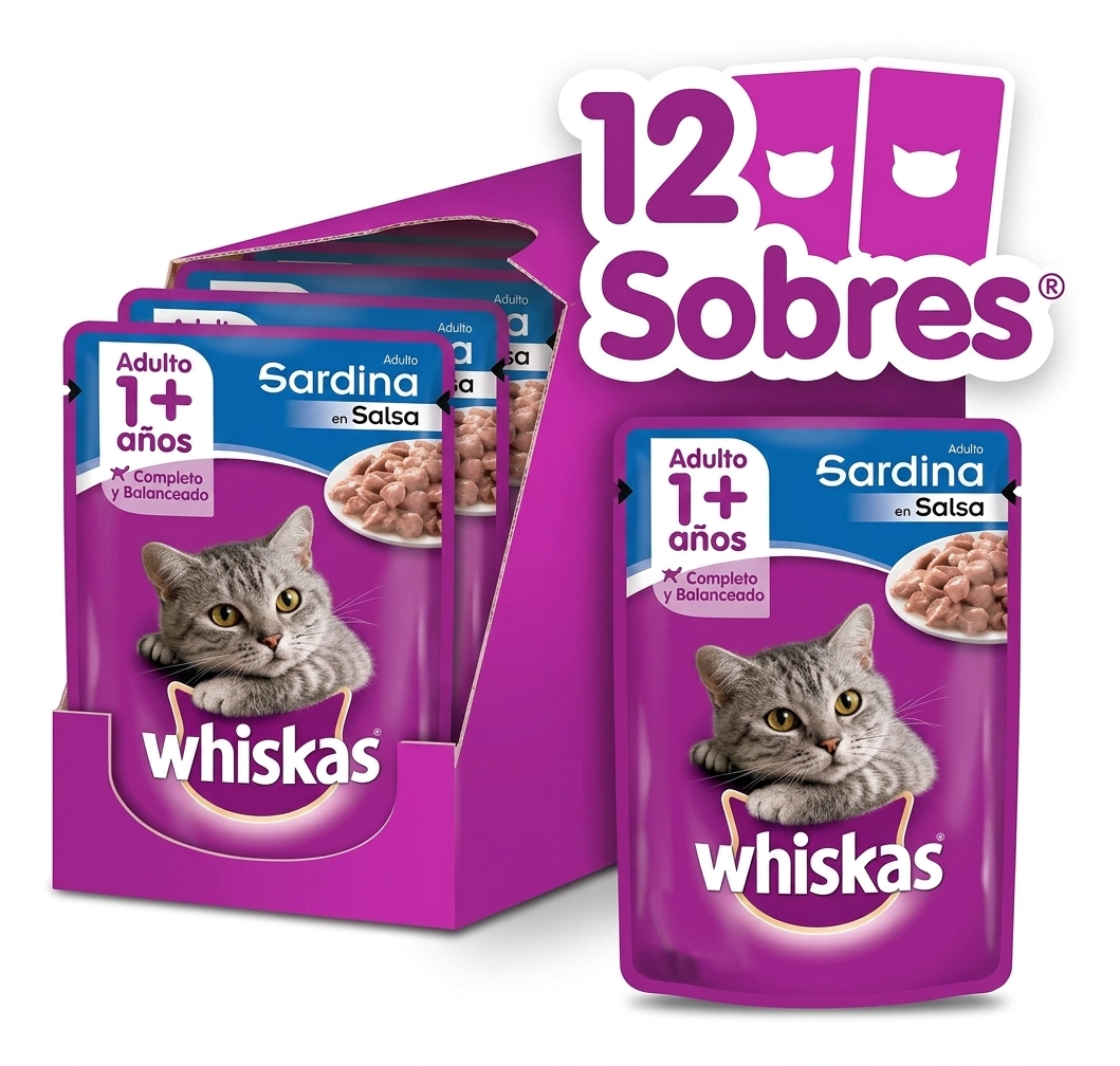 POUCH WHISKAS 12 UNIDADES X 85 grs.