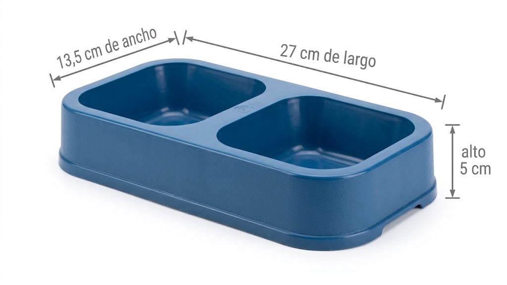 COMEDERO DOBLE RECTANGULAR (27 x 13 x 5 cm)