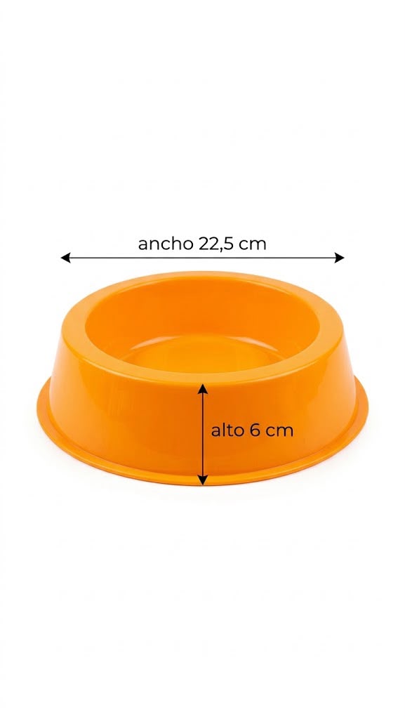 COMEDERO PLÁSTICO NARANJA (22.5 cm x 6 cm)